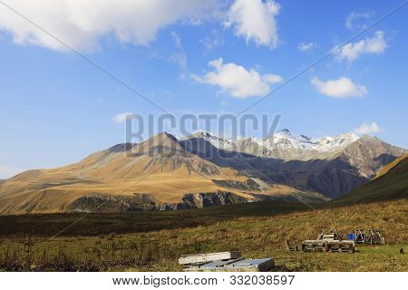 Mount Kasbek In The Greater Caucasus, Georgia, Asia