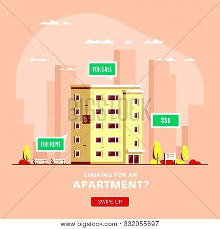 Real Estate Concept Banner. Stock Vector Illustration