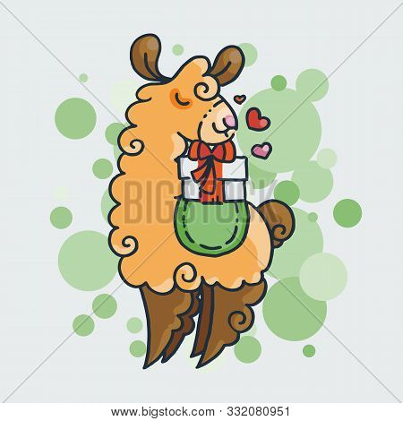 Cute Furry Llama Cute Vector Photo Free Trial Bigstock