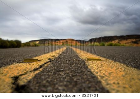 Close Up su una strada In Snow Canyon Park