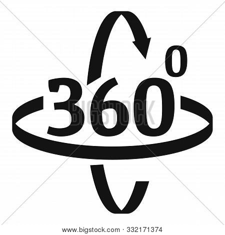 360 Degrees Rotation Icon. Simple Illustration Of 360 Degrees Rotation Vector Icon For Web Design Is