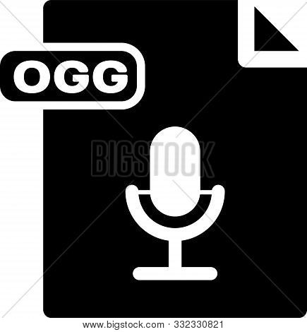 Black Ogg File Document. Download Ogg Button Icon Isolated On White Background. Ogg File Symbol. Vec