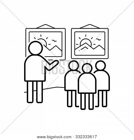 Black Line Icon For Art Museum Guide Toddler  Impression Museum-docent