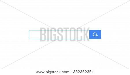 Search Bar. Horizontal Linear Border With Text Input Field, Magnifying Glass Icon In Frame. Simple F
