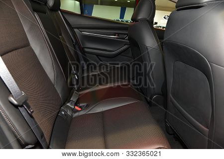 Sofia, Bulgaria - October 11, 2019: Mazda 3 Skyactive Sedan At Sofia Motor Show