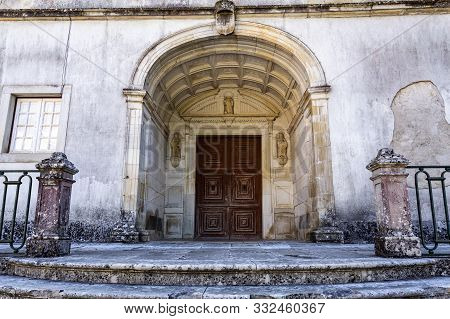 Detail Of The Main Entrance To The Convent Building Of The Monastery Of Saint Mary Of Lorvao, Coimbr