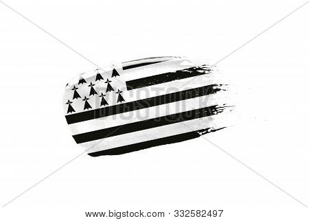Brush Painted Brittany Flag. Hand Drawn Style