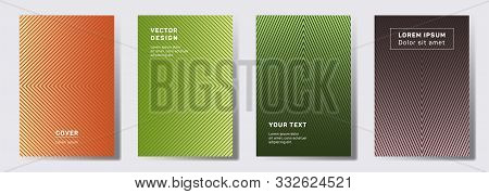 Tech Covers Linear Design. Geometric Lines Patterns With Edges, Angles. Linear Backgrounds For Catal