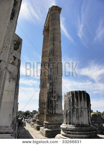 Blick vom Tempel des Apollon in Didim, Türkei Ägäis.