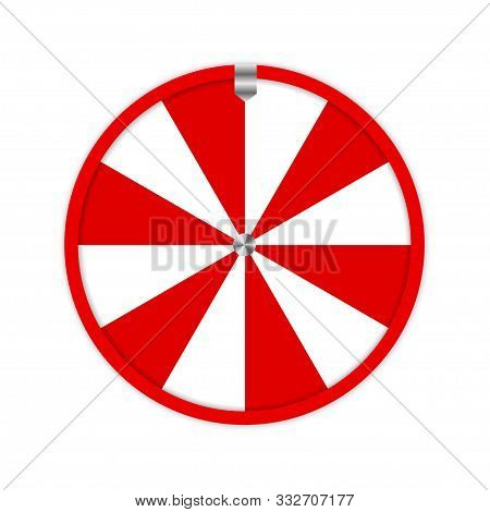 Red Fortune Wheel In Modern Style. Isolated Flat Vector Illustration. Success Vector Concept Illustr