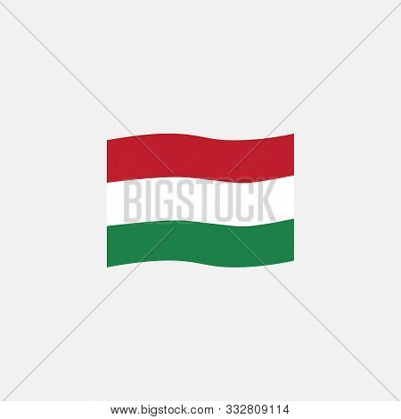 Hungary Flag Colors Flat Icon, Vector Sign, Hungary Waving Flag Colorful Pictogram Isolated On White