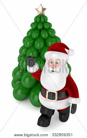 3d Render Of Santa Claus Isolated Over White Background