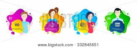 Recovery Server, Growth Chart And Time Icons Simple Set. People Shapes Timeline. Seo Marketing Sign.