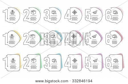 Paper Plane, Delivery Timer And Lighthouse Line Icons Set. Infographic Timeline. Parcel, Search Pack
