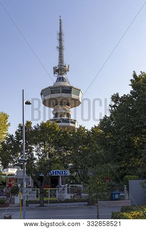 Thessaloniki, Greece - September 22, 2019: Ote Tower  In City Of Thessaloniki, Central Macedonia, Gr