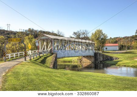 Halls Mill Covered Bridge Located In Bedford County Pennsylvania