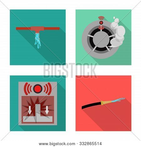 Isolated Object Of Firefighters And Fire Sign. Collection Of Firefighters And Rescue Stock Vector Il