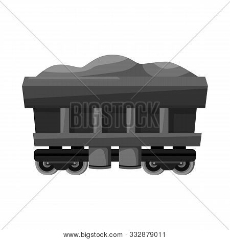 Vector Design Of Wagon And Cargo Icon. Graphic Of Wagon And Coal Stock Vector Illustration.