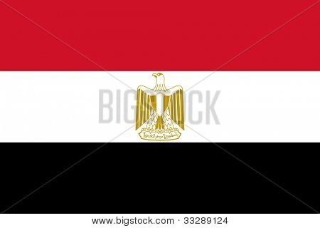 Suvereenin valtion maan Egyptin virallinen värit lipun.