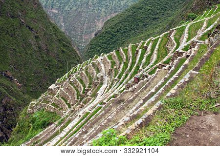 Choquequirao, One Of The Best Inca Ruins In Peru. Choquequirao Inca Trekking Trail Near Machu Picchu