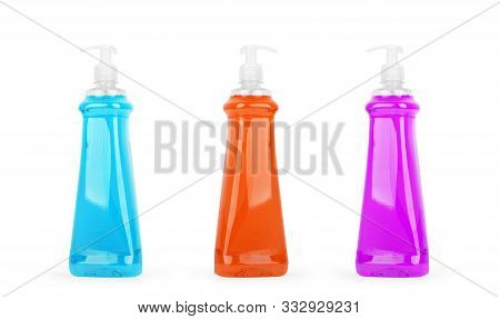 Container Bottle Laundry Detergent Package Design. Chemical Bottle Isolated