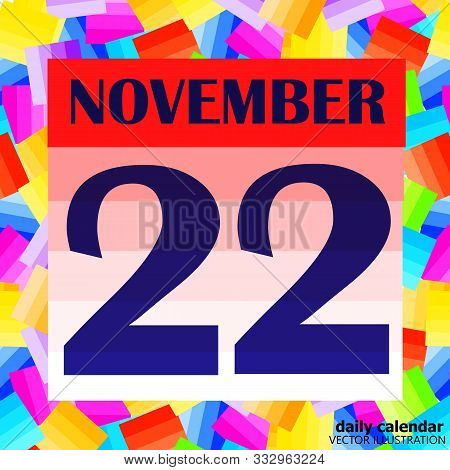 November 22 Icon. For Planning Important Day. Banner For Holidays And Special Days. Twenty-second No