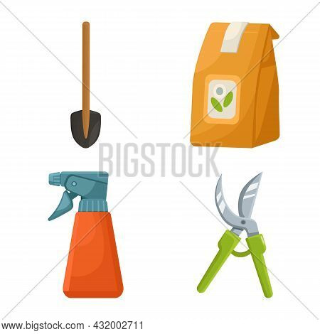 Vector Design Of Garden And Horticulture Sign. Set Of Garden And Landscaping Stock Vector Illustrati