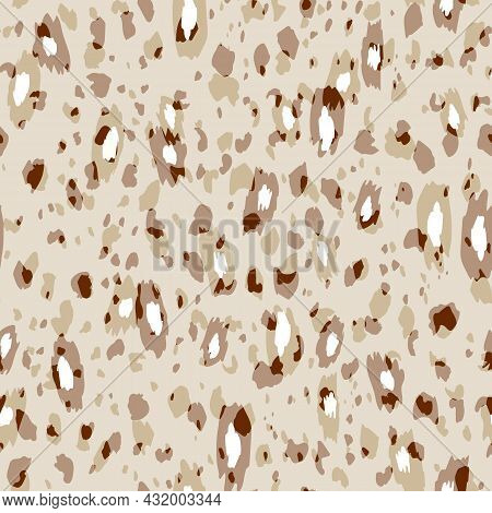 Abstract Modern Leopard Seamless Pattern. Animals Trendy Background. Beige Decorative Vector Stock I
