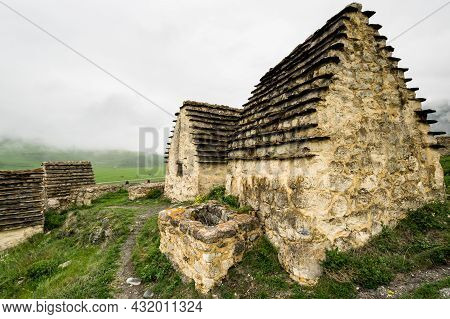 Ancient Alanian Necropolis (city Of Dead)  In Dargavs Village, North Ossetia Alania, Russia