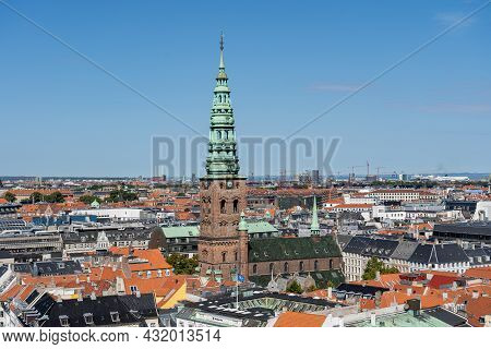 Copenhagen, Denmark - September 02, 2021: View Of Nikolaj Contemporary Art Center In A Converted Chu