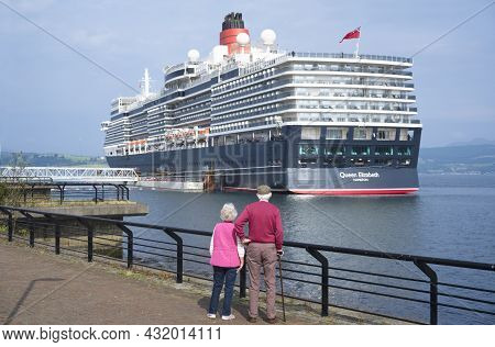 Greenock, Scotland, Uk, September 5th 2021, Queen Elizabeth Hamilton Passenger Ship During Cruise Wi
