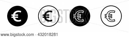 Euro Coins. Euro Icons Set Isolated On White Background. Vector Illustration