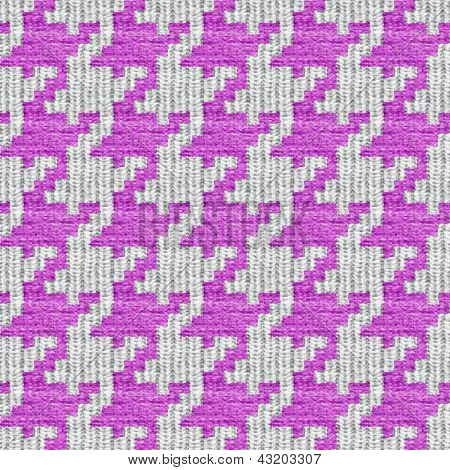 Houndstooth สีชมพู และสีขาว