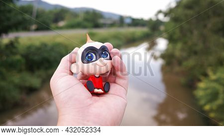 Thailand-august 7, 2021: Baby Jack Jack Incredibles 2 Figure Model. Baby Jack Jack Subject The Incre