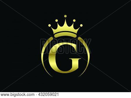 Initial G Monogram Alphabet With A Crown. Royal, King, Queen Luxury Symbol. Font Emblem. Modern Luxu