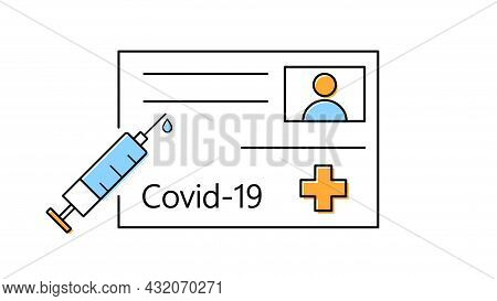 Coronavirus Passport. Vaccination Certificate. Covid-19 Travel Card During A Pandemic. Vector Illust