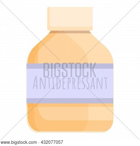 Antidepressant Bottle Icon Cartoon Vector. Medication Drug. Health Prescription