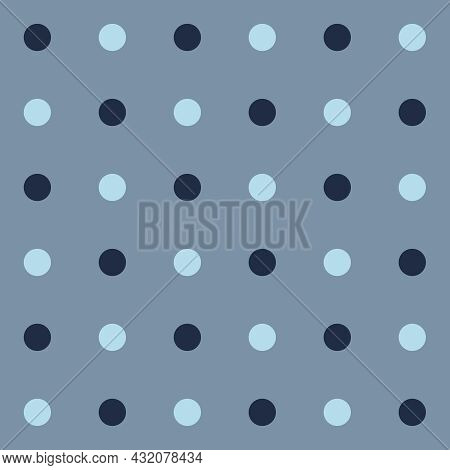 Polka Dot Pattern. Spun Sugar And Pageant Blue Color Dot On Mountain Spring Gray  Background. Seamle