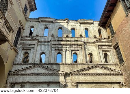 Ruins Of Roman Villa Grottoes Of Catullus In Sirmione At Lake Garda In Itlay In The Summer