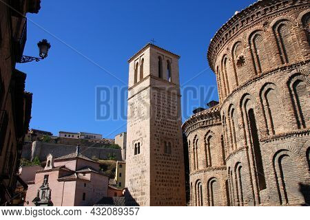 Toledo, Spain. Church Of Santiago Del Arrabal. Old Landmark In Mudejar Style.
