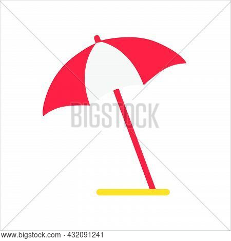 Beach Umbrella Icon Isolated On White Background. Beach Umbrella Icon Symbol For Logo
