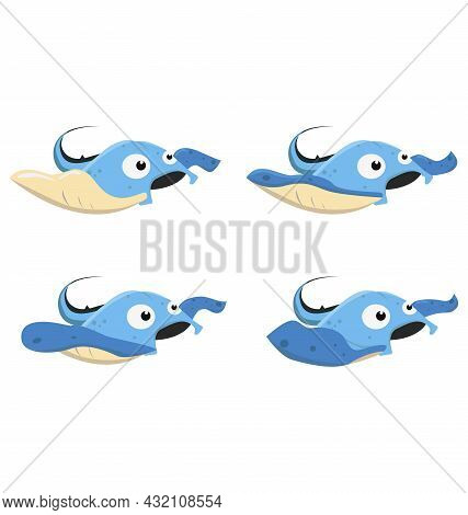 Sprites Of A Moving Mantaralla, Illustration Type Cartoon
