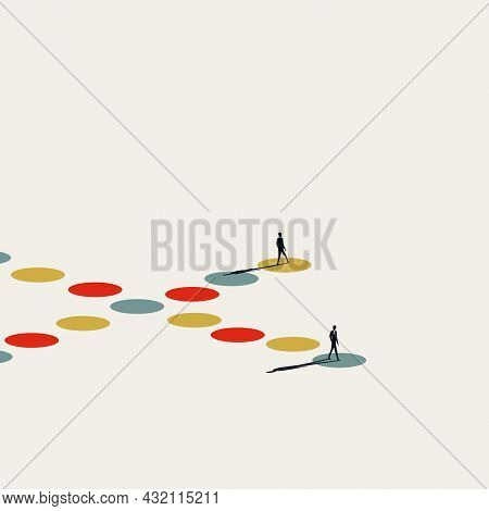 Different Direction, Opinion Abstract Vector Concept. Symbol Of Variety, Chalenge, Opportunity. Mini