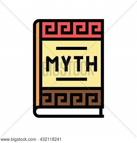 Myth Book Ancient Greece Color Icon Vector. Myth Book Ancient Greece Sign. Isolated Symbol Illustrat