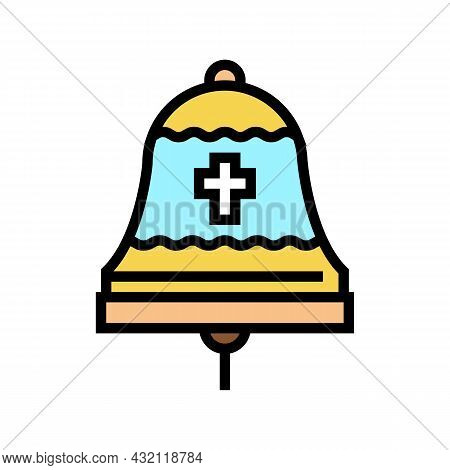 Bell Christianity Color Icon Vector. Bell Christianity Sign. Isolated Symbol Illustration