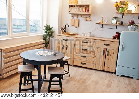 Kitchen Interior With Vintage Old Kitchenware.