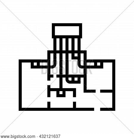 Zoned Heating Cooling Systems Line Icon Vector. Zoned Heating Cooling Systems Sign. Isolated Contour