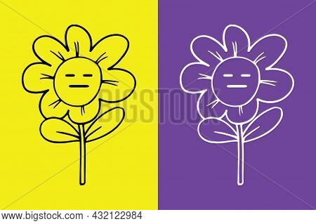 Flower Expressionless Emoji - Vector File Eps