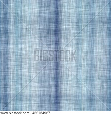 Classic Blue Woven Check Masculine Shirt Fabric Texture. Navy Space Dyed Marled Melange Background. 