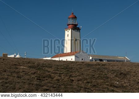 Berlenga Island, Portugal - August 28, 2019: Lighthouse Of Berlengas Islands, In Portugal, Near Peni